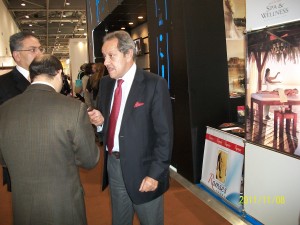 Egyptian minister of tourism in Ramses tours stand WTM London